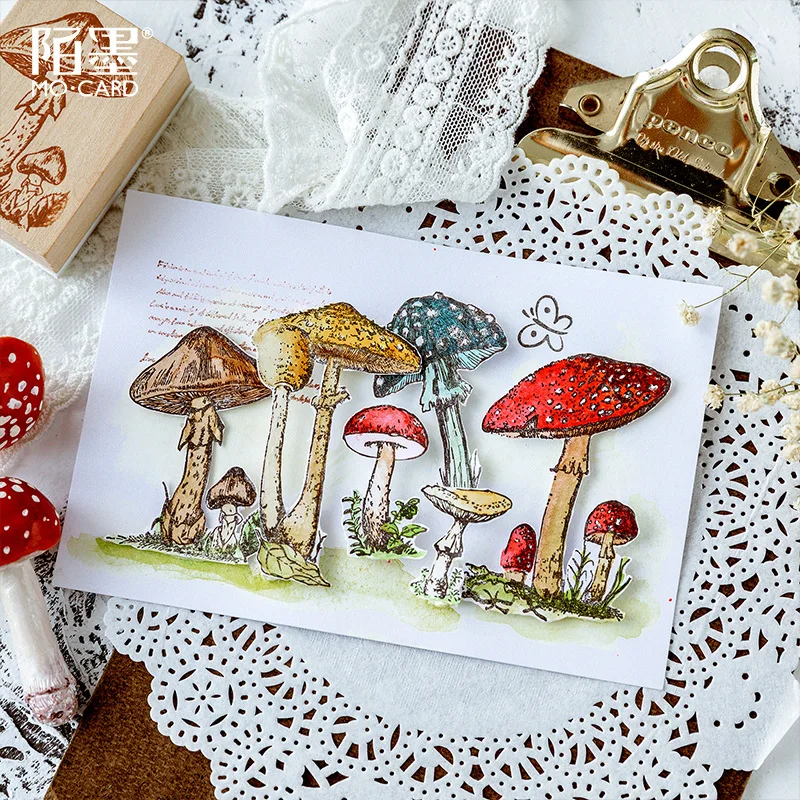 Винтаж гриб тема декоративная печать деревянные и резиновые штампы для