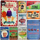 Металлический жестяной знак для барбекю, настенные наклейки для ресторана, вкусная еда, металлический постер, таблички, ретро жестяная тарелка, винтажный магазин барбекю, поделки для декора