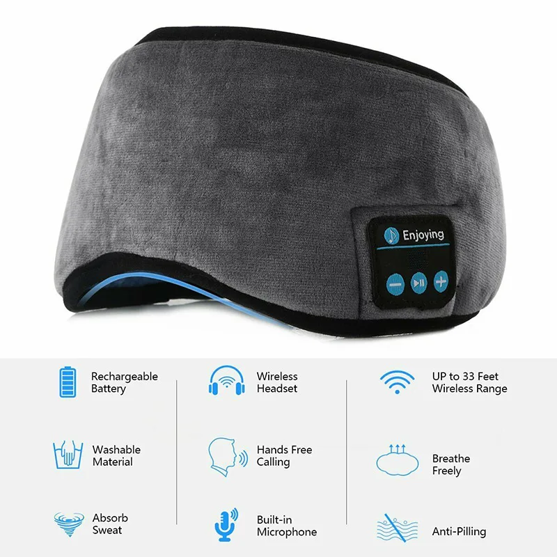 Высококачественные беспроводные Bluetooth стерео наушники-маска для глаз наушники