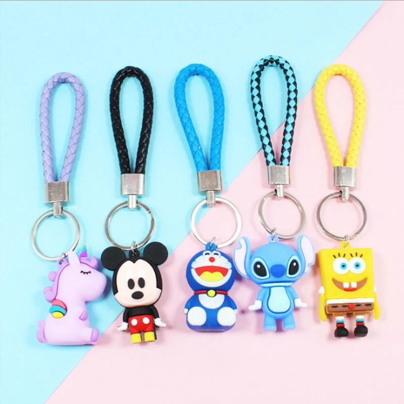 Disney Marvel Figure Keychain Anime Spiderman Mickey Minnie Stitch Donald Duck Hulk Thor Iron Man Trinket Car Bag Pendant Gift |