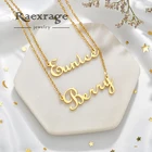 Ожерелье Raexrage из нержавеющей стали с двойными звеньями, персонализированное ожерелье с буквой, свадебный подарок для влюбленных пар