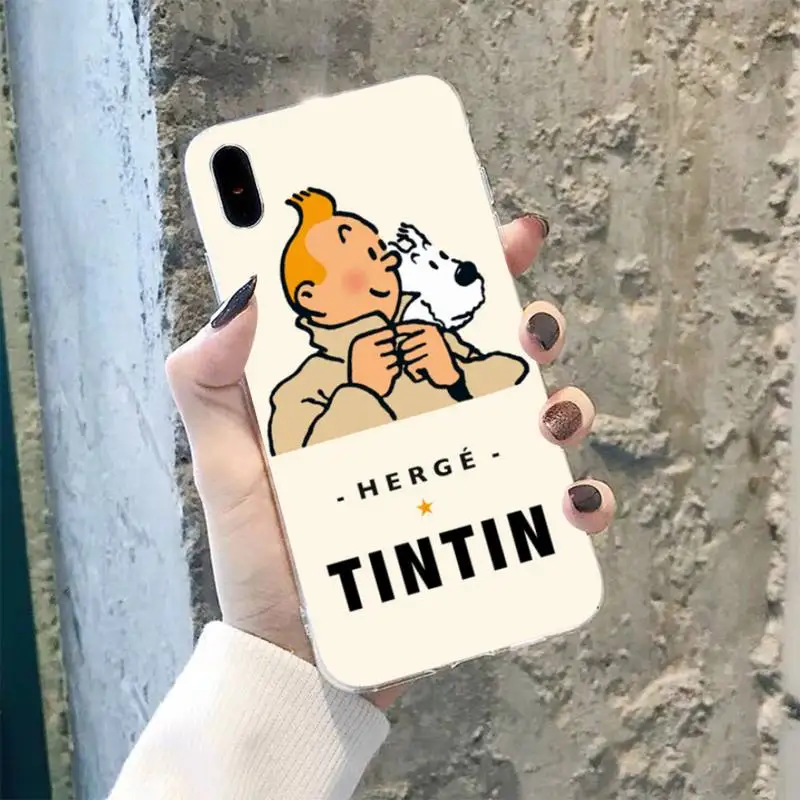Милый телефонный чехол TOPLBPCS с изображением Приключений Тинтина украшенный