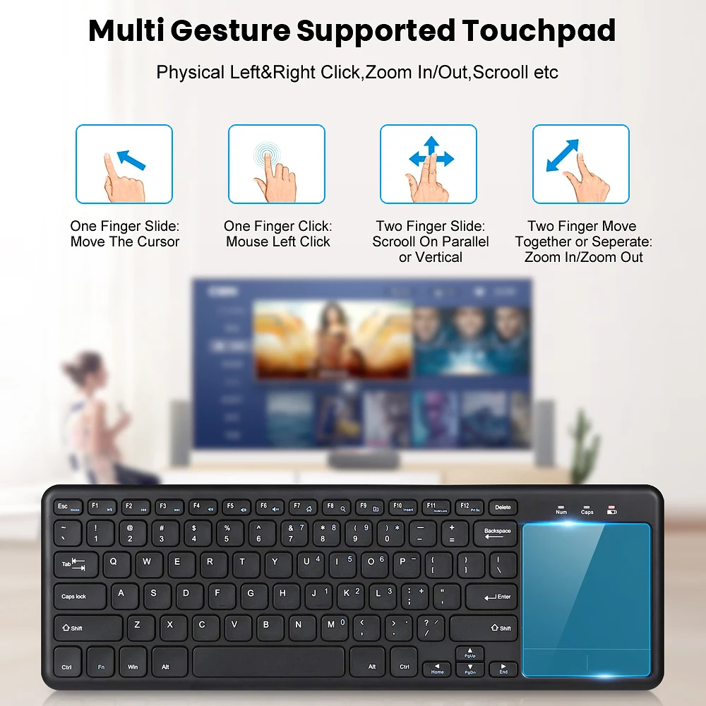 avatto super slim 2 4g wireless gaming keyboard with touchpad for andriod ios phone tablet smart tv android box free global shipping