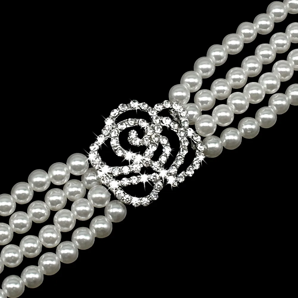 Elegant Crystal Dog Collar Necklace - Choker Style, Rhinestone and Pearl Luxury Pet Accessories for Chihuahua Dogs - D30 image 3