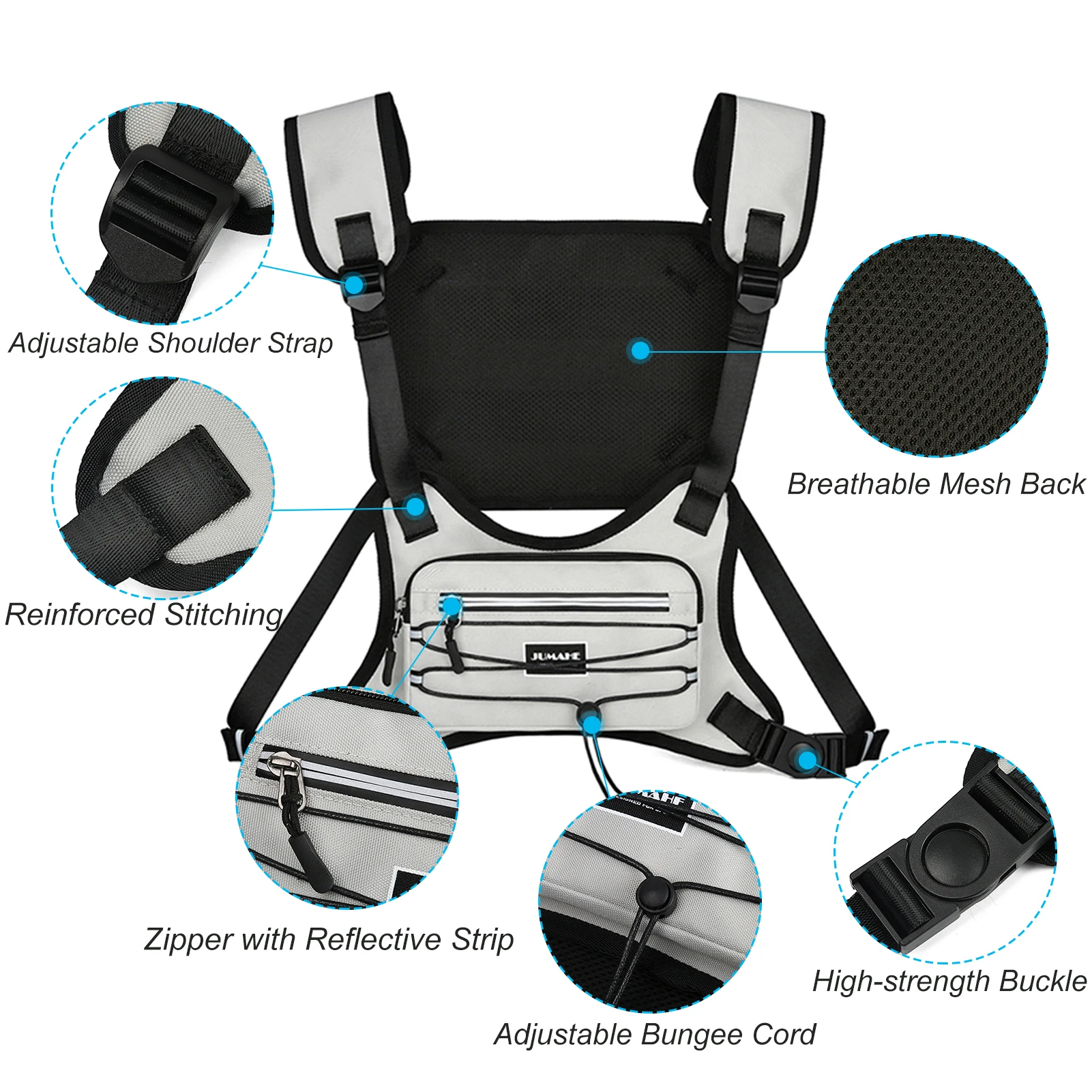

Наружный светоотражающий жилет для бега, дышащий спортивный жилет для ночного бега, нагрудный пакет для бега