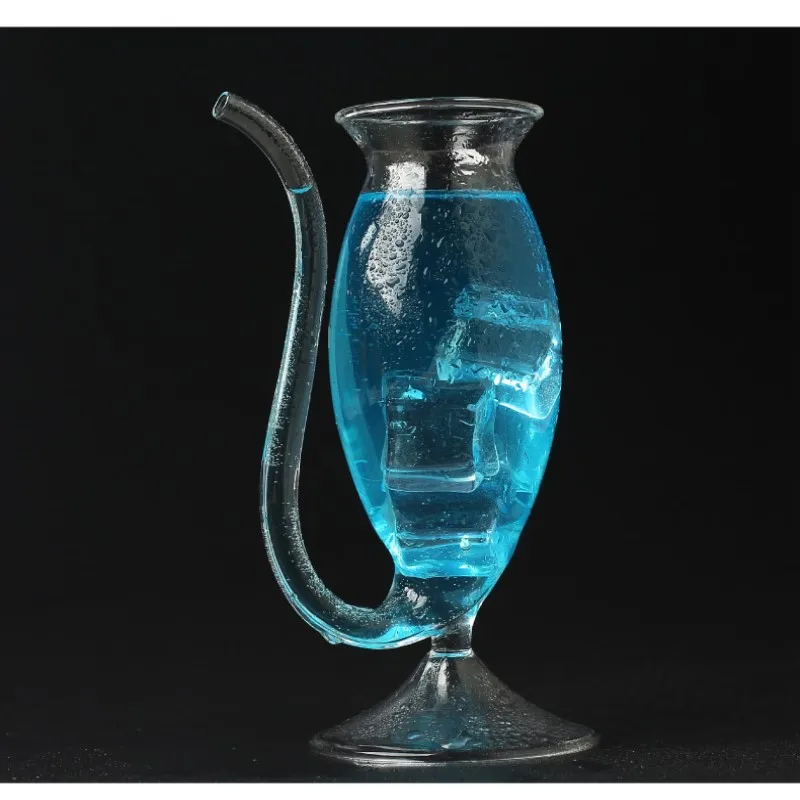 2 шт. креативные питьевые стеклянные кофейные чашки с соломой для коктейля вино