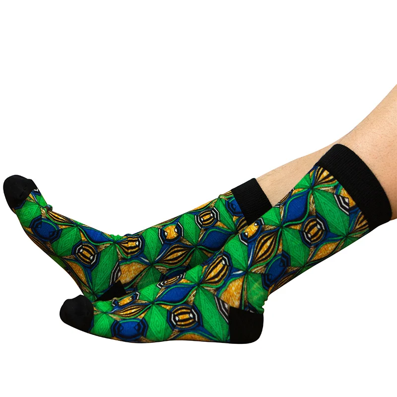 Женские разноцветные носки в полоску с принтом африканском стиле | Тематическая