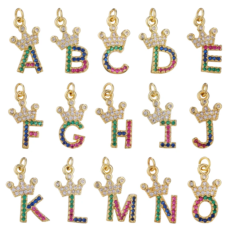 

JUYA Letters Necklace Pendants For Necklaces Making Mixcolor Cubic Zirconia Charms Pendant Handmade Jewelry Findings Accessories