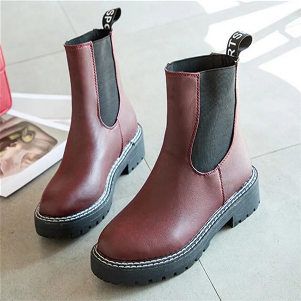 Botas Mujer Ботинки martin на толстой подошве с буквенным принтом botines женские кожаные