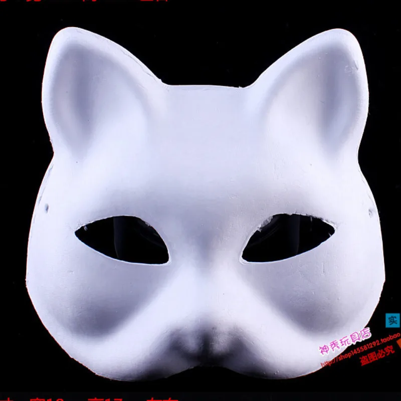 Сделай Сам граффити целлюлоза кошка лиса белая бумага Неокрашенная маска