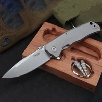 high quality titanium alloy folding knife m390 blade stone washing outdoor camping safety defense hunting pocket tactical knives