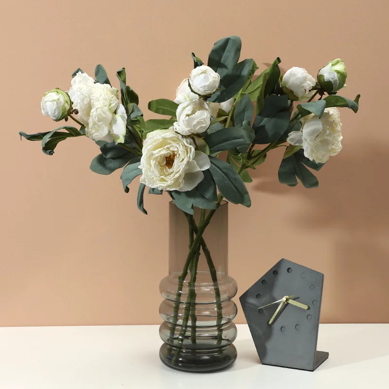 High-end roasted simulation peony flower multi-layer peonies silk artificial fall decoration flores artificiales | Дом и сад