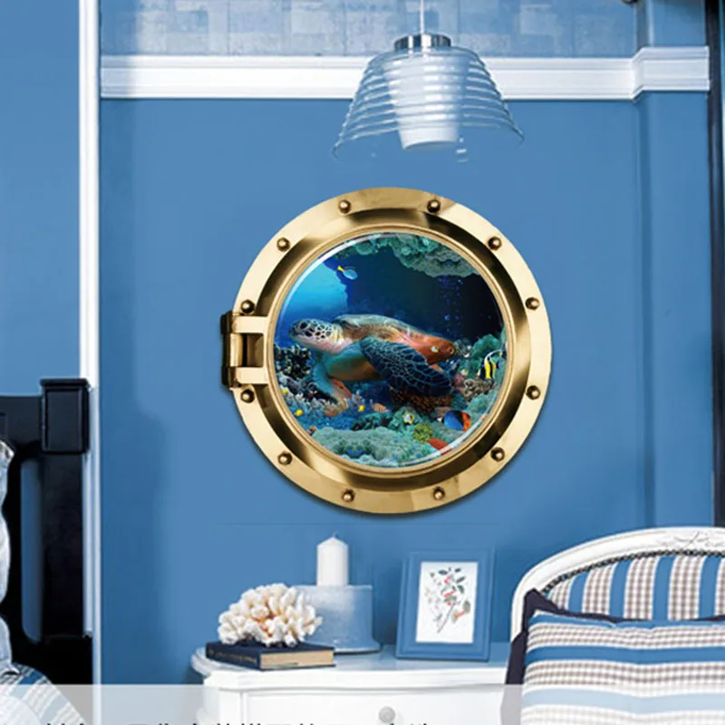 3D Медуза черепаха подводная лодка настенная наклейка s детская комната оконная