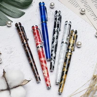 fuliwen 2037 marble celluloid ice flower pattern fountain pen fef nib 0 38mm professional stationery supplies writing tool gift