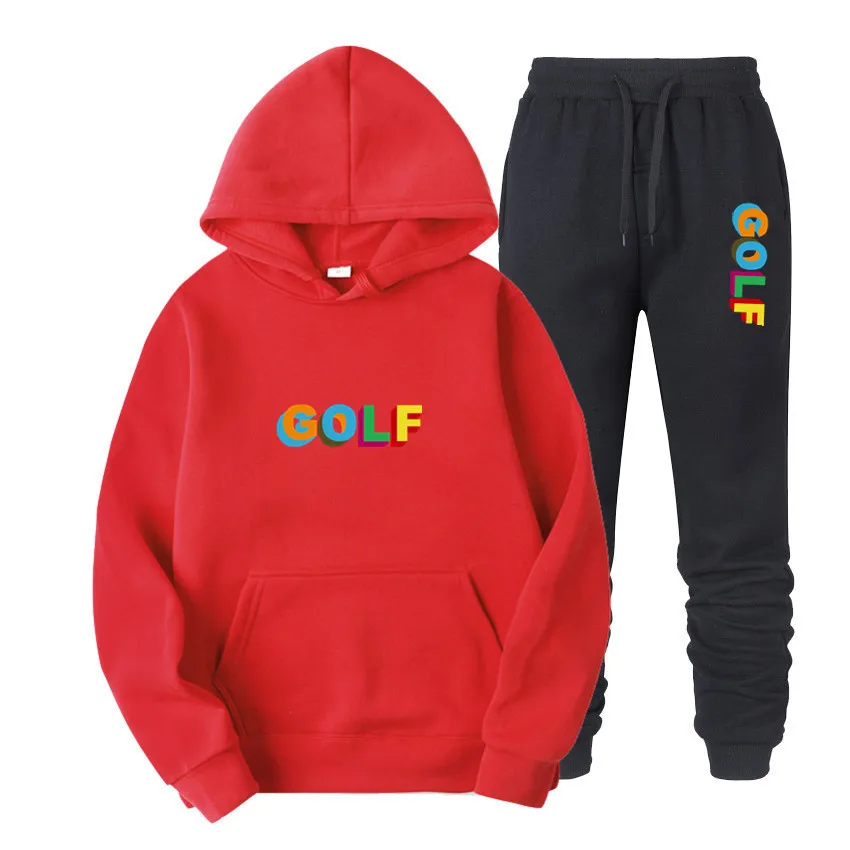 

New Golf Hoodie Set Sweatpants Fitness Pullover Sweatshirt Fashion Hip HopTracksuit Sportswear Set