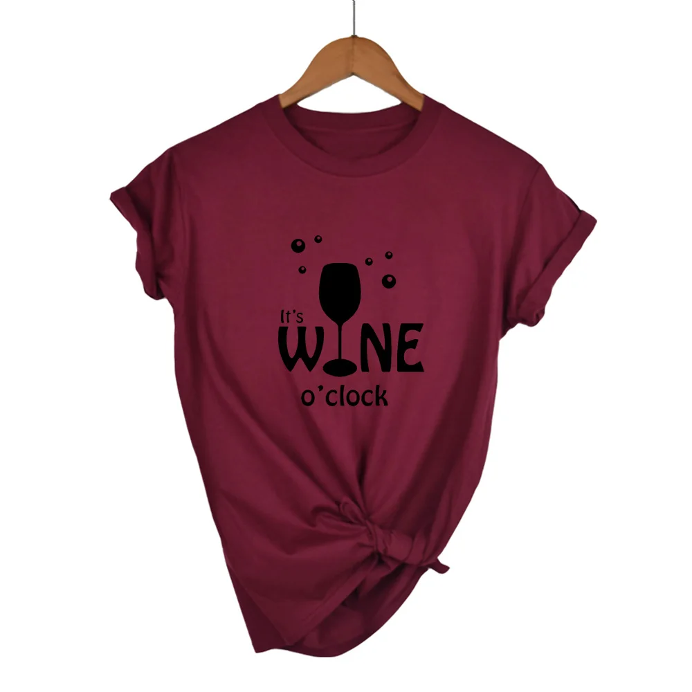Женские топы с надписью It's WINE женская футболка Повседневная хлопковая
