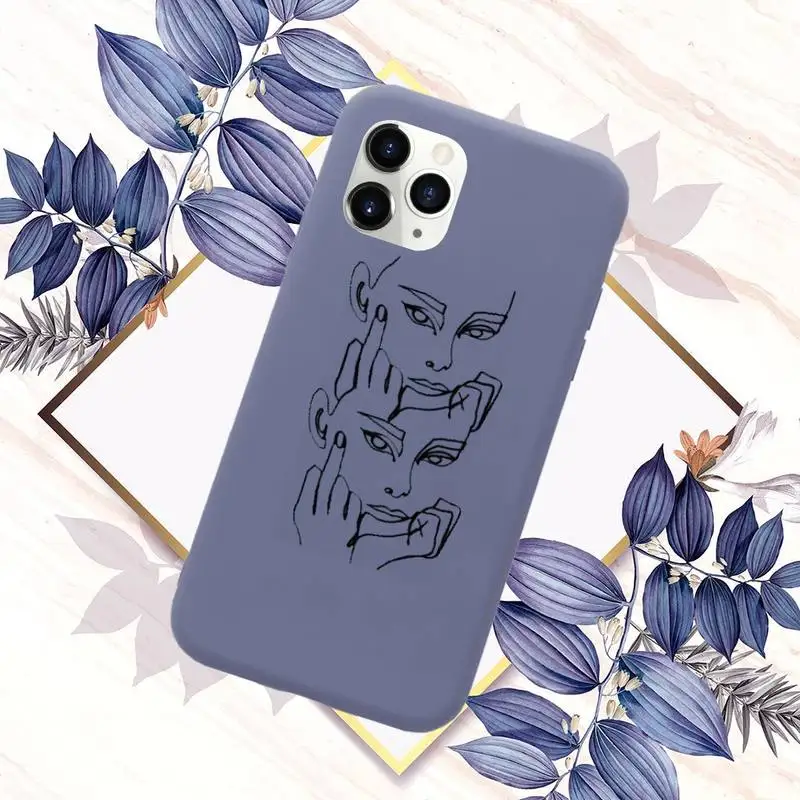 

Funny Abstract Art Lines cover Phone Case Candy Color for iPhone 6 7 8 11 12 s mini pro X XS XR MAX Plus