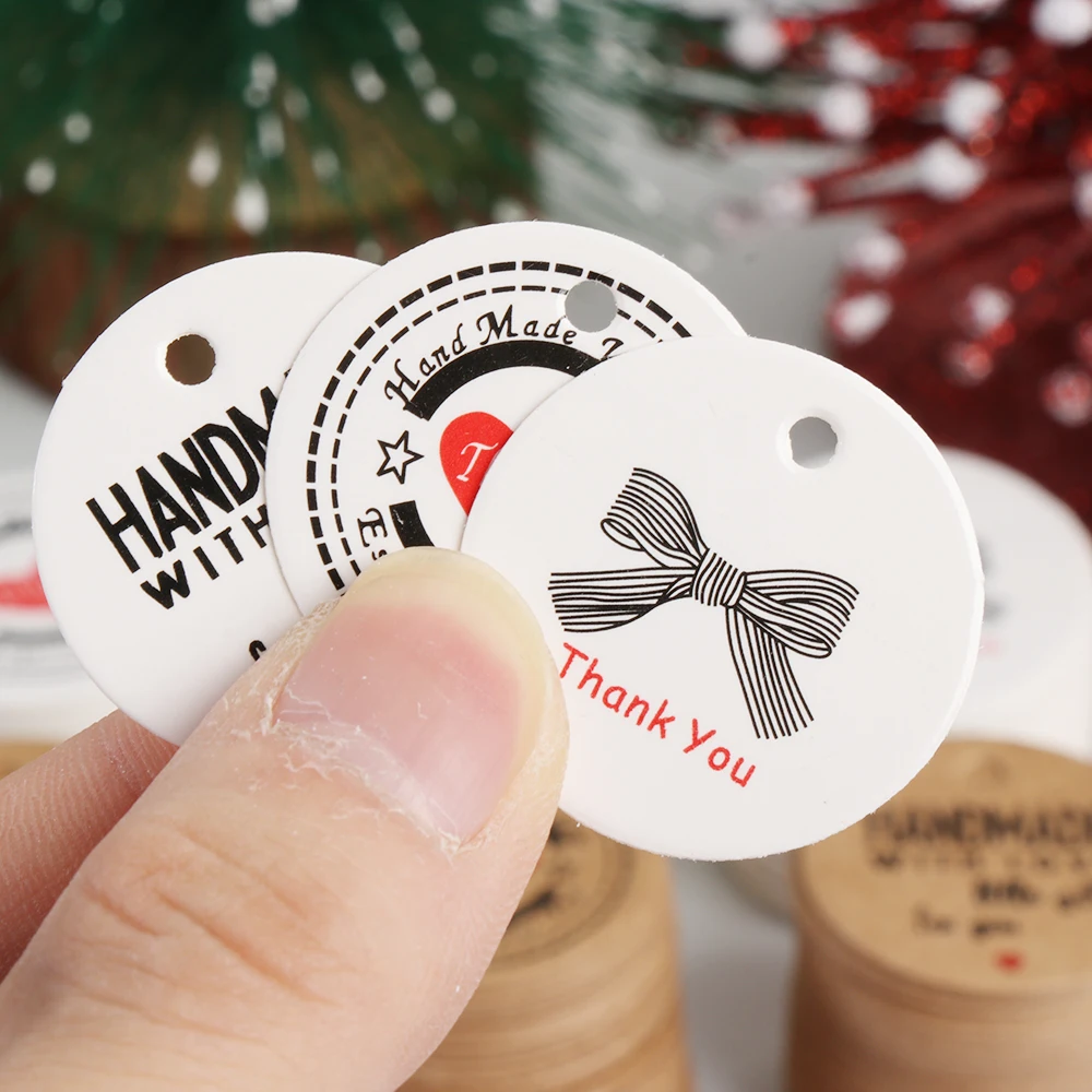 100 шт. крафтовые бирки сделай сам наклейки на День святого Валентина бумажные для