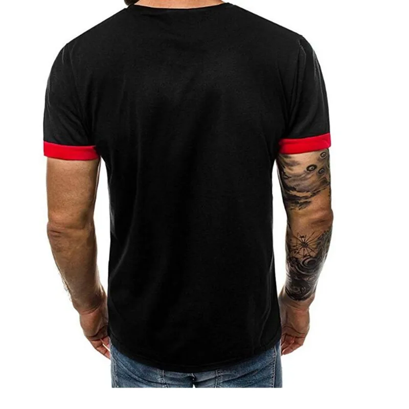 2018 Мужская облегающая повседневная спортивная Однотонная футболка в стиле хип