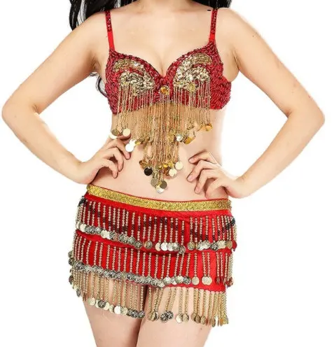 

Oriental Belly Dance Costume Club Outfits Stage Show Bra Hip Scarf Wrap Skirt Women Sexy Carnival Sequin Beading Party Wear