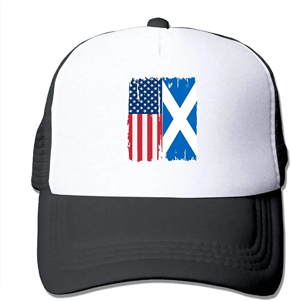 Унисекс Кепка водителя грузовика Американский Флаг Шотландии Женская