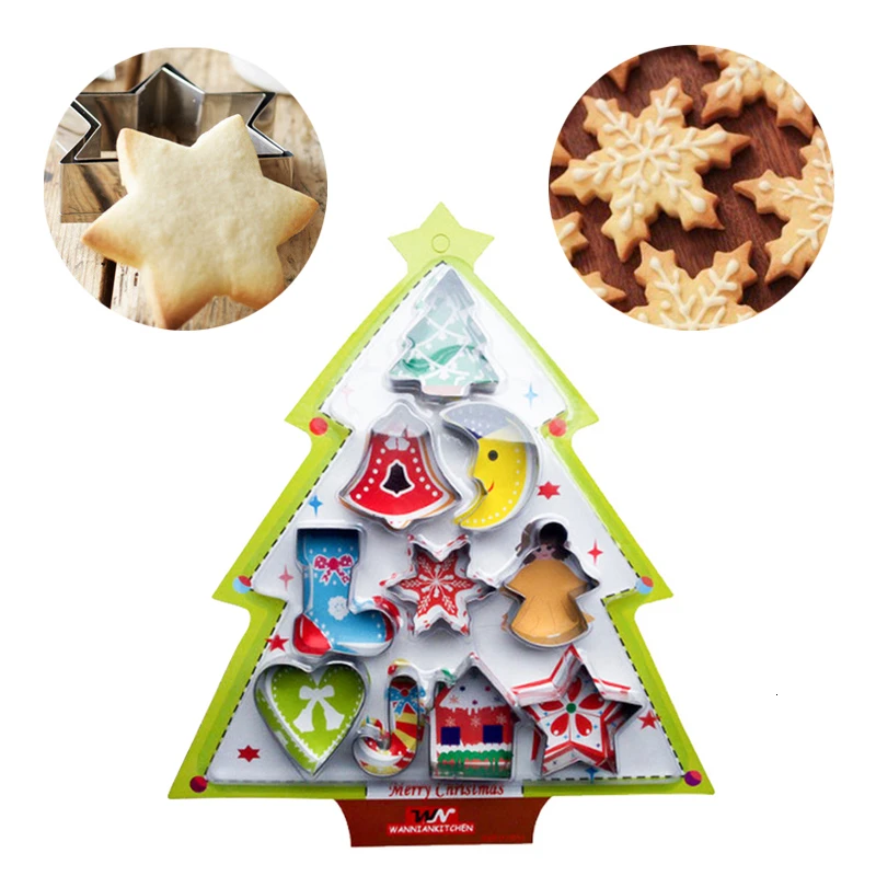10 шт. рождественское печенье формочка из нержавеющей стали резак конфеты плесень