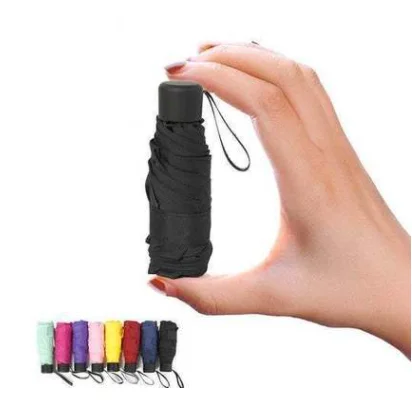 

Маленький модный складной зонт от дождя для женщин и мужчин, карманный мини-зонт для девушек, водонепроницаемый, с защитой от УФ лучей, порта...