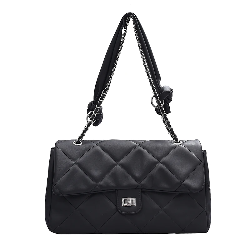 

High Capacity PU Leather Crossbody Bags for Women 2021 Winter Trending Branded Shoulder Handbags Luxury Chain Korean Hand Bag