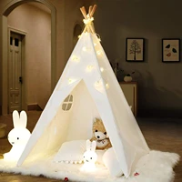 teepee tent for kids with twinkle star lights carry casepadded mat foldable children play tents playhouse toys
