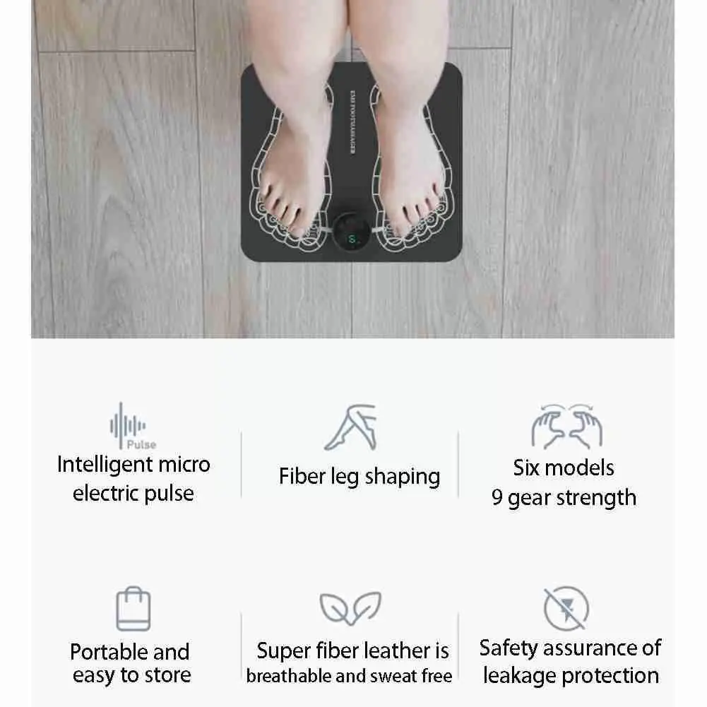 

EMS Physiotherapy Foot Massage Mat Electric Vibration Massager Feet Massage Relieve Foot Stimulator Acupoints Muscle Simula G3P7