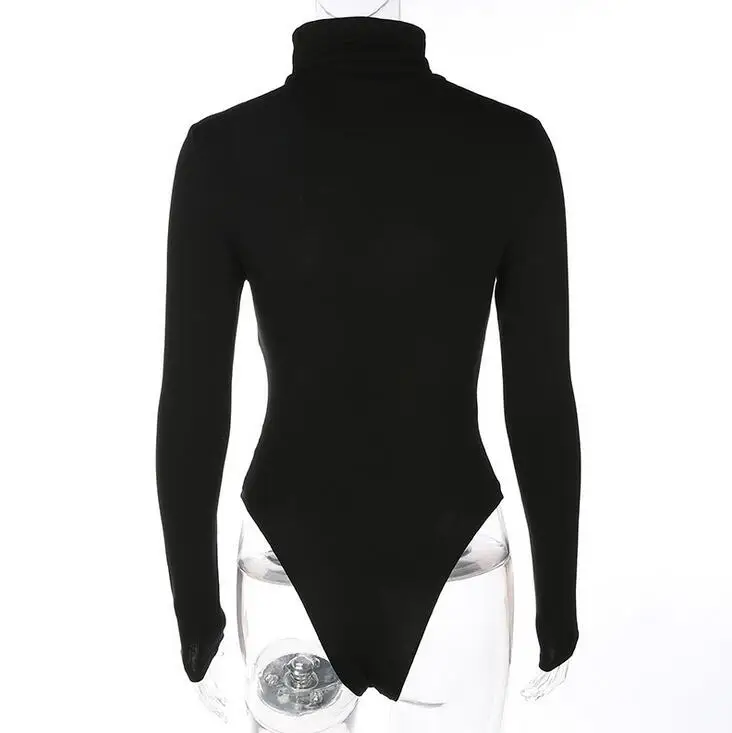 Женское боди с длинным рукавом водолазка обтягивающие облегающие женские