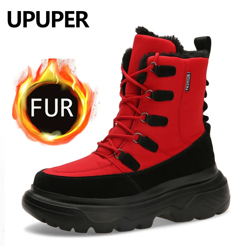 UPUPER/новые зимние ботинки на платформе Мужская обувь водонепроницаемые мужская