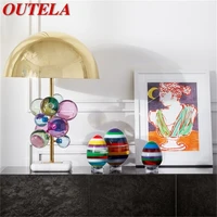 outela modern table lamp crystal led desk light marble base creative design decorative for home bedroom living room office