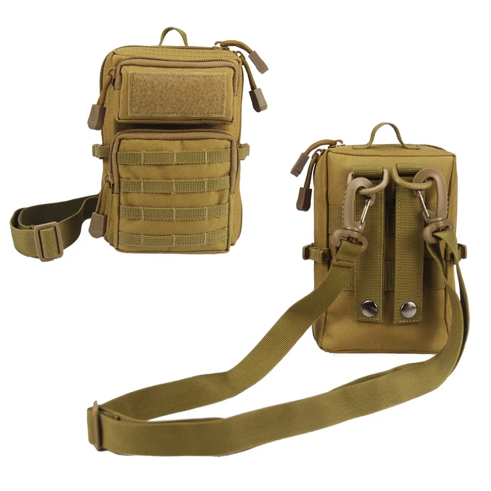 1000d molle shoulder sling bag tactical edc phone pouch carrier outdoor utility accessory bags military camping waist pack free global shipping