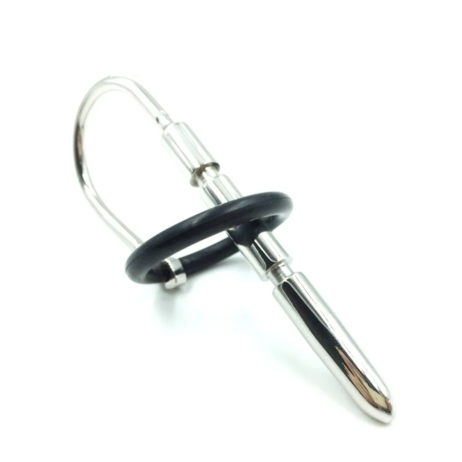 Нержавеющая сталь u образная вилка для пениса с силиконовым кольцом уретральные
