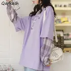 Женская футболка, Лоскутная, весенняя, свободная, Студенческая, с милым принтом, Ulzzang, универсальная, мягкая