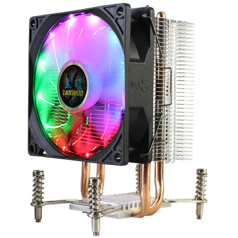 Кулер для процессора 4-контактный радиатор AMD AM1/AM2/AM3/AM4/FM1/FM2 RGB-светодиодный ОД 2