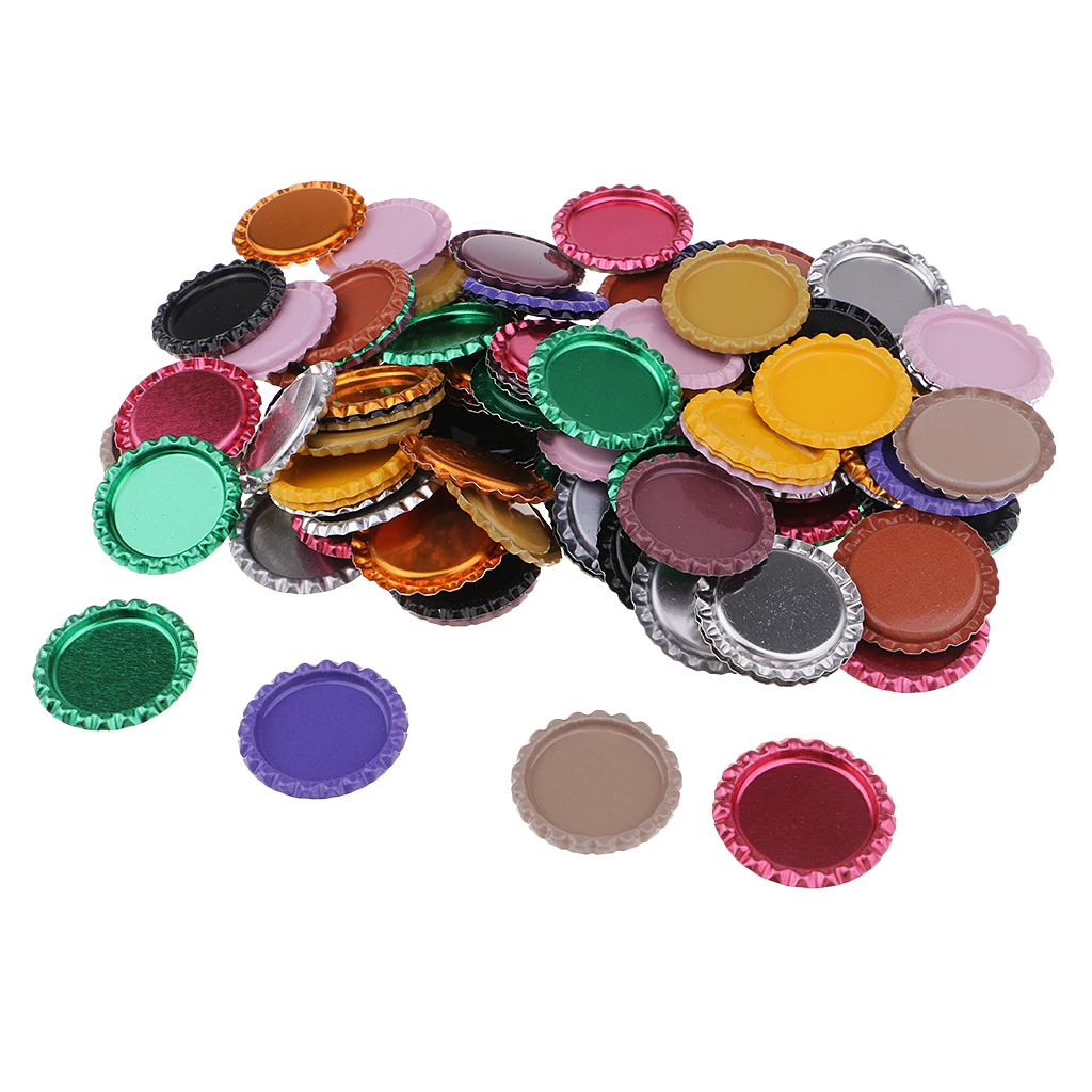 Multicolor 2 100 шт., плоская бутылка с короной для волос, бантики, подвеска для детей, 7 видов на выбор - Цвет: Multicolor 2