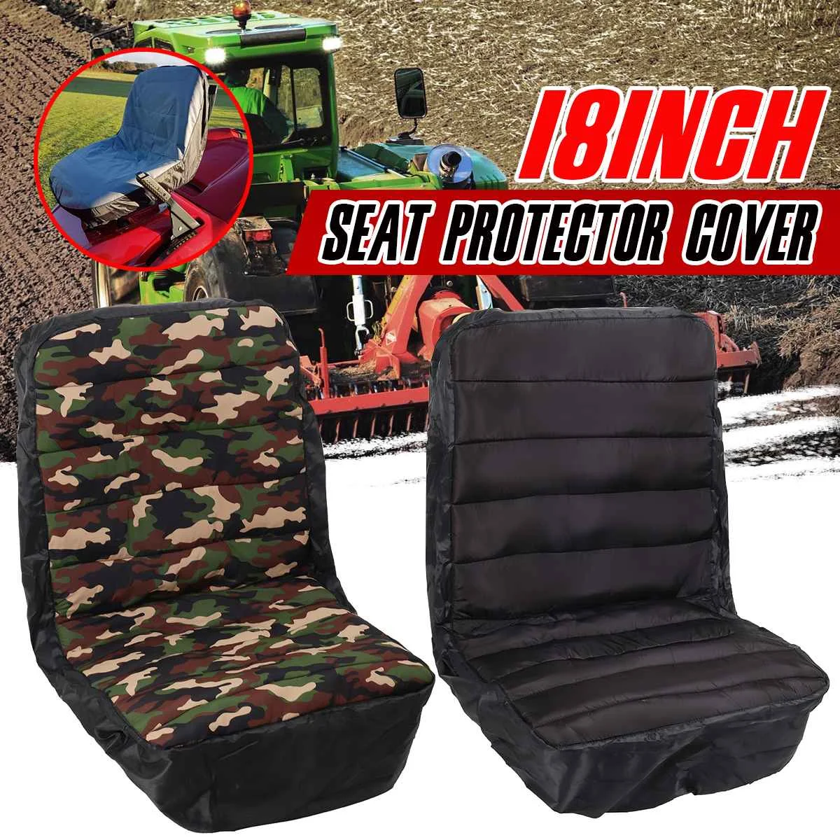

11/15/18inch Seat Cover Protector for Heavy Farm Vehicle Forklift Tractor Mower Dustproof Lawn Riding Outdoor Backrest Accessory
