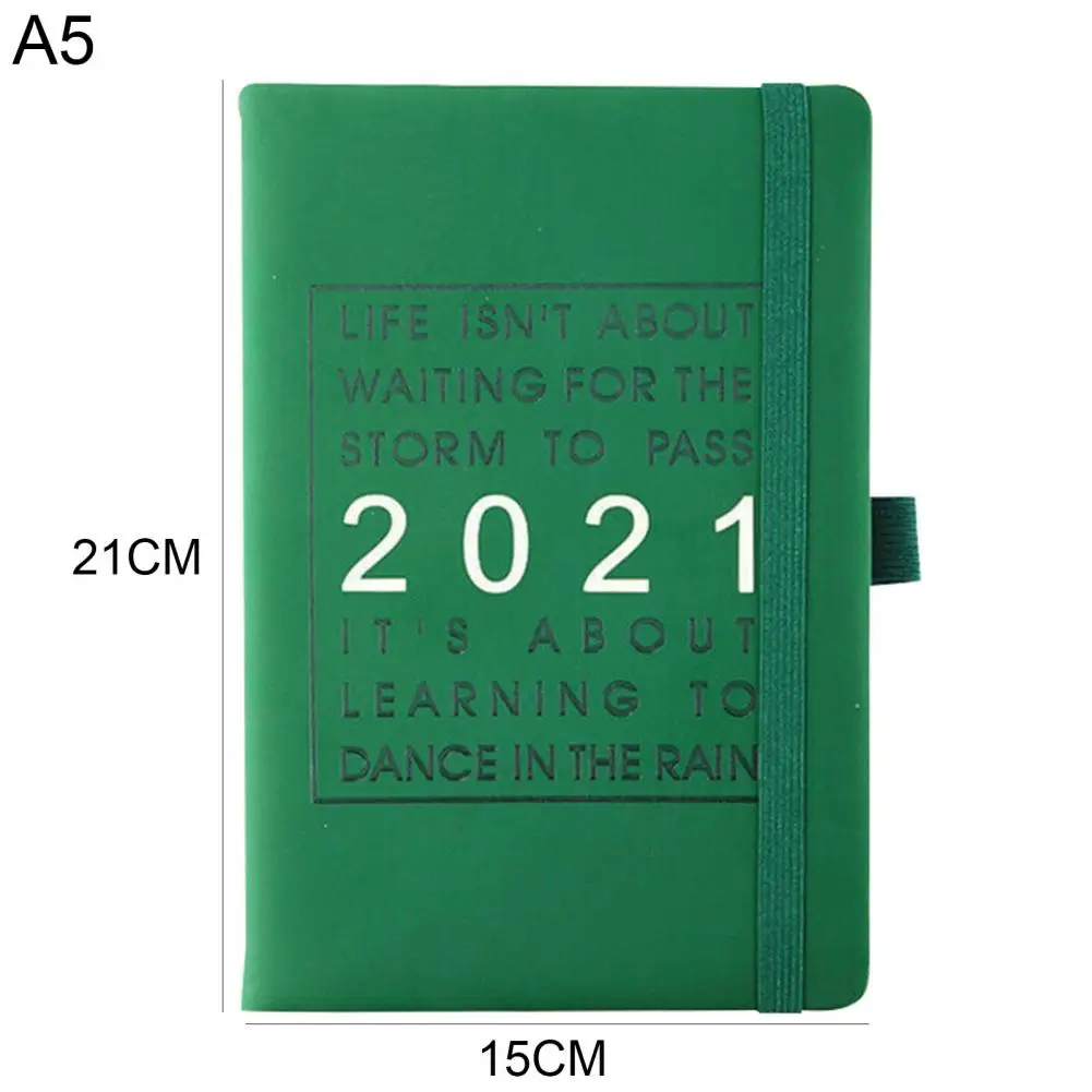

2021 Thicken Page Time Manager Recording 365 Days Notebook Month Index Notepad Student New Year Gift School Office Stationry