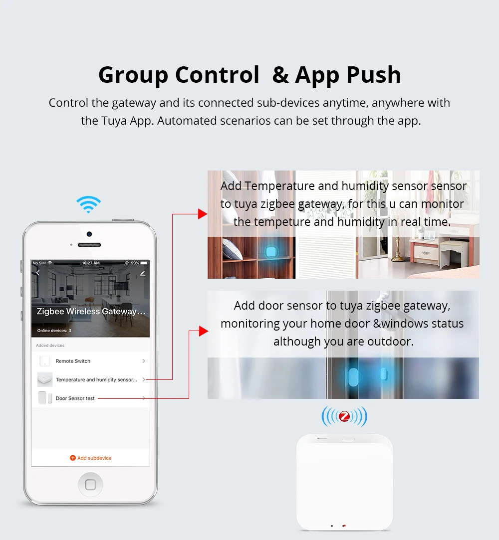 

Zigbee Gateway Hub Wireless Bridge Homekit Smart Home life Tuya App Remote controller Works with Alexa Google Home Zigbee 3.0