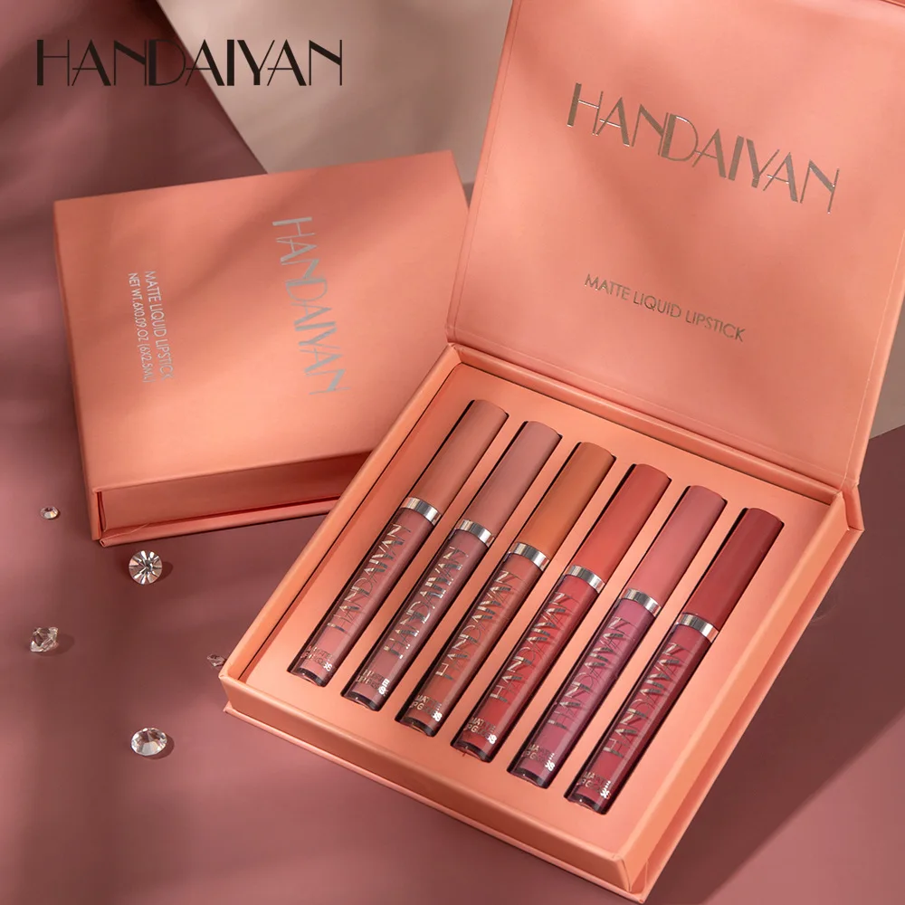 

6 pcs red velvet matte lip gloss fashion liquid lipstick Moisturizer long lasting waterproof makeup cosmetics