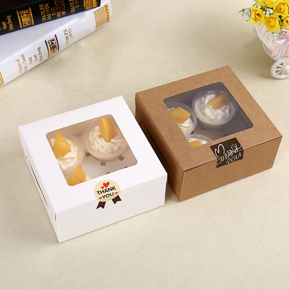 10 шт Крафт бумажная коробочка для капкейка хлебобулочная контейнер тортов со