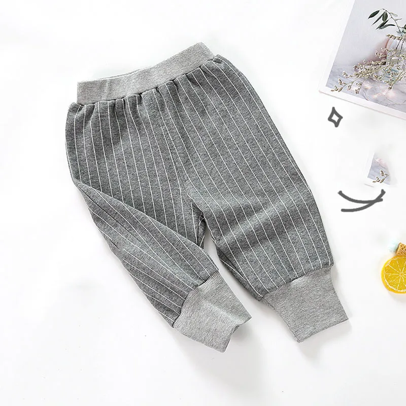 

Baby pants ribbed long trouser children clothing baby tights boy girls pants high waist leg ribbed children grey stripes pants
