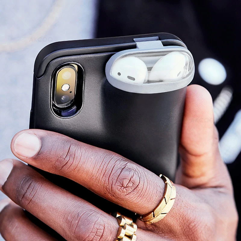 2 в 1 для iPhone 11 Pro Max чехол хранения наушников 6S 7 8 Plus XR XS Airpods 12 гарнитуры сумка Чехол