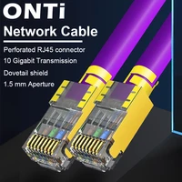 onti ethernet patch cable cat8cat7cat6a perforated rj45 connector ssftp double shielded network cable for inoutdoor