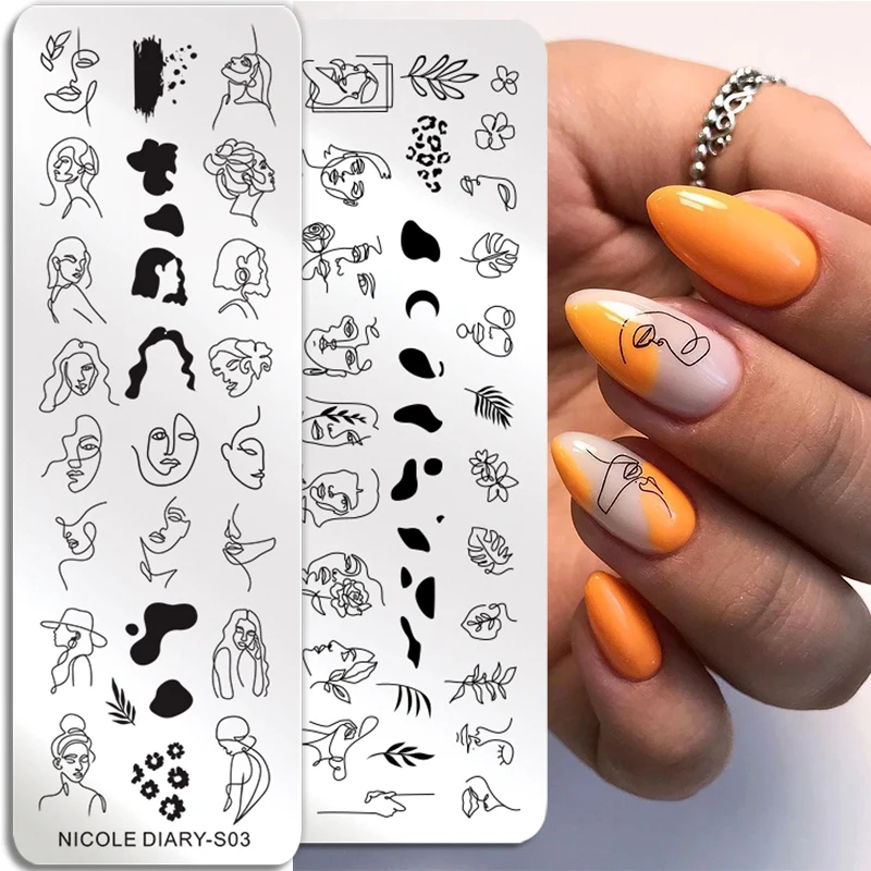 Трафареты NICOLE DIARY для штамповки человеческого лица пластины с тропическими