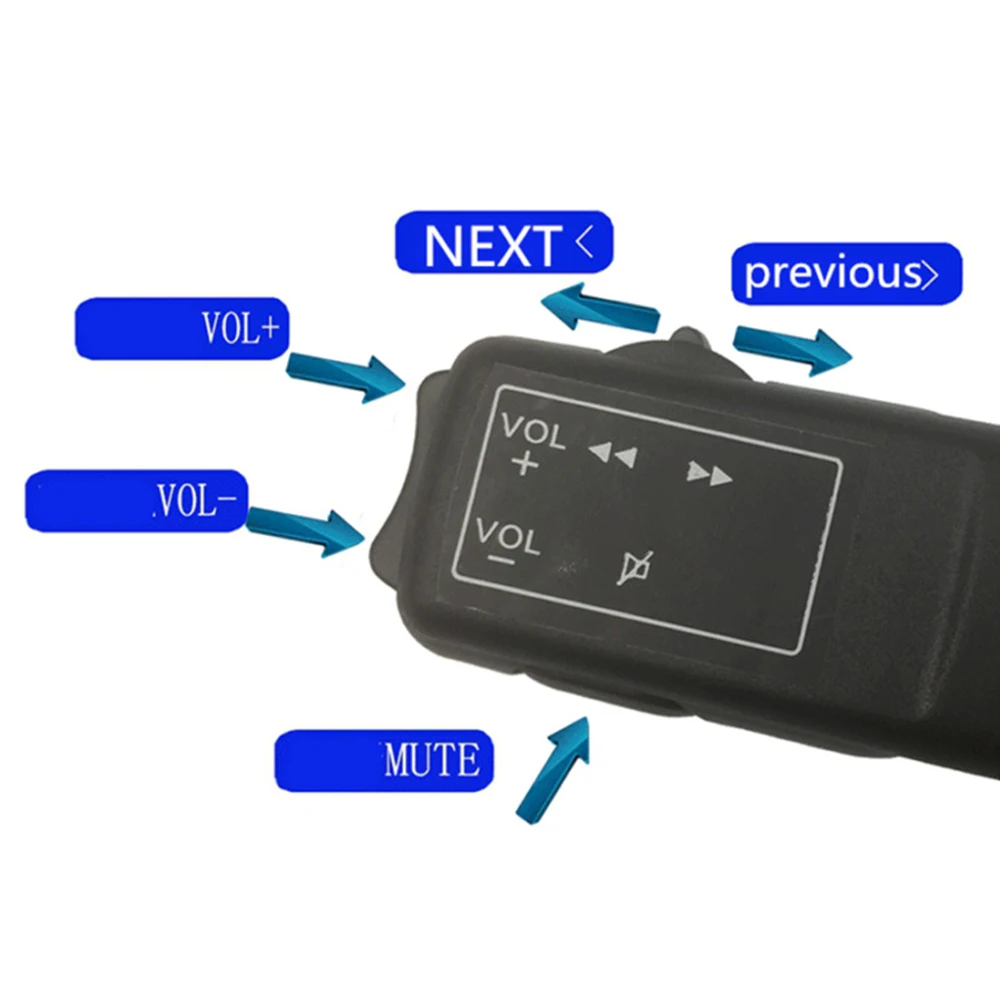 

1x Remote Control Black Nylon plastic Universal Car Steering Wheel Button High quality