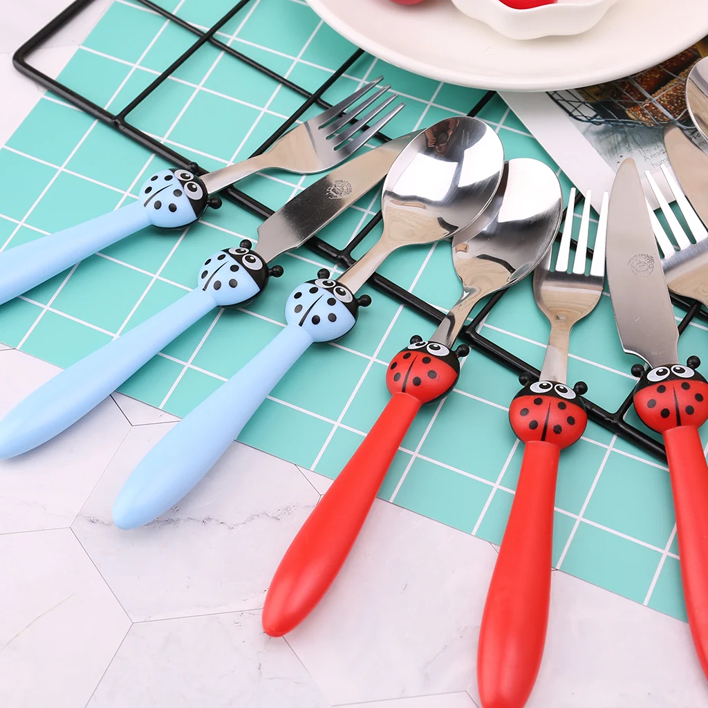 1 набор детская посуда ложка вилка нож из нержавеющей стали|Принадлежности| |