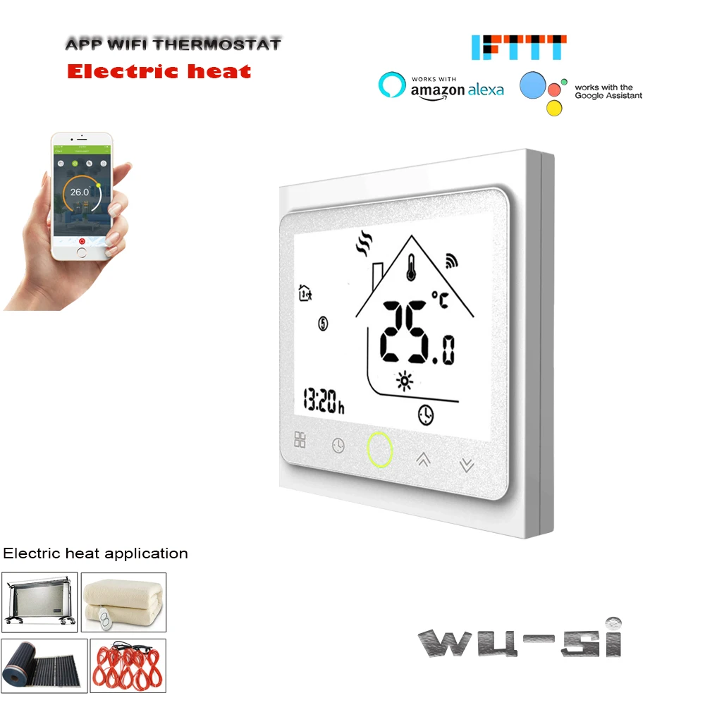 

Термостат для теплого пола, 95-240 в перем. Тока, 16 А, для работы с Alexa Google